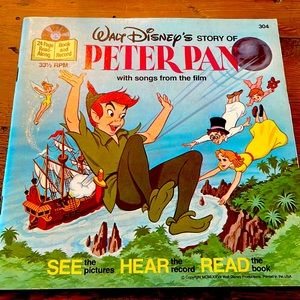 Walt Disney Peter Pan @1977 Book and Record